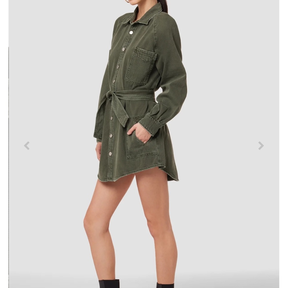 Hudson Jeans Oversized Denim Shirtdress Rifle Green